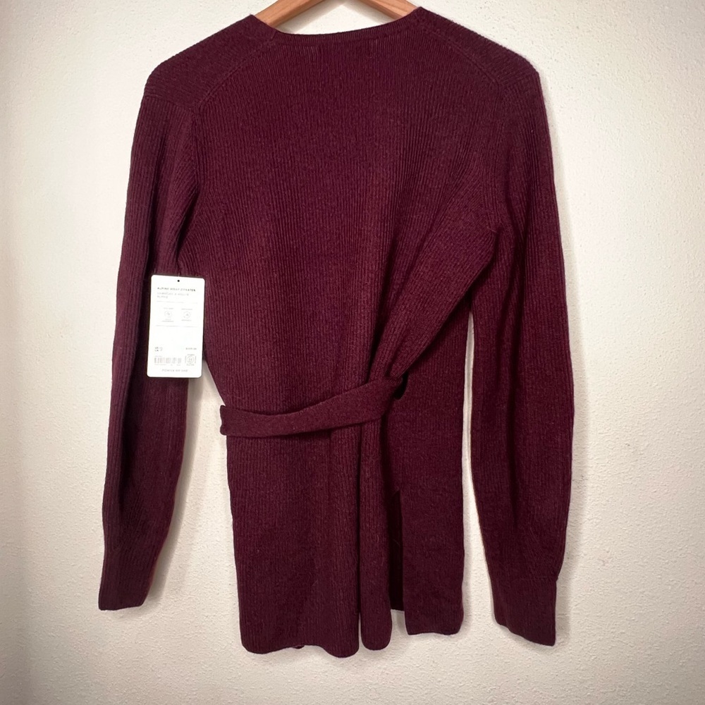 Athleta Alpine Wrap Sweater, Spiced Cabaret, size XS NWT - Picture 3 of 6